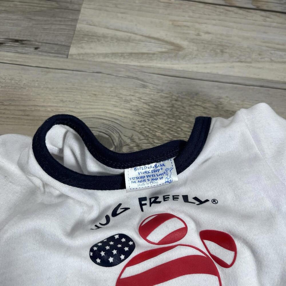 Build A Bear Outfits Denim Jean Skirt Skechers Shoes Love Red White Blue Visor - Picture 5 of 9
